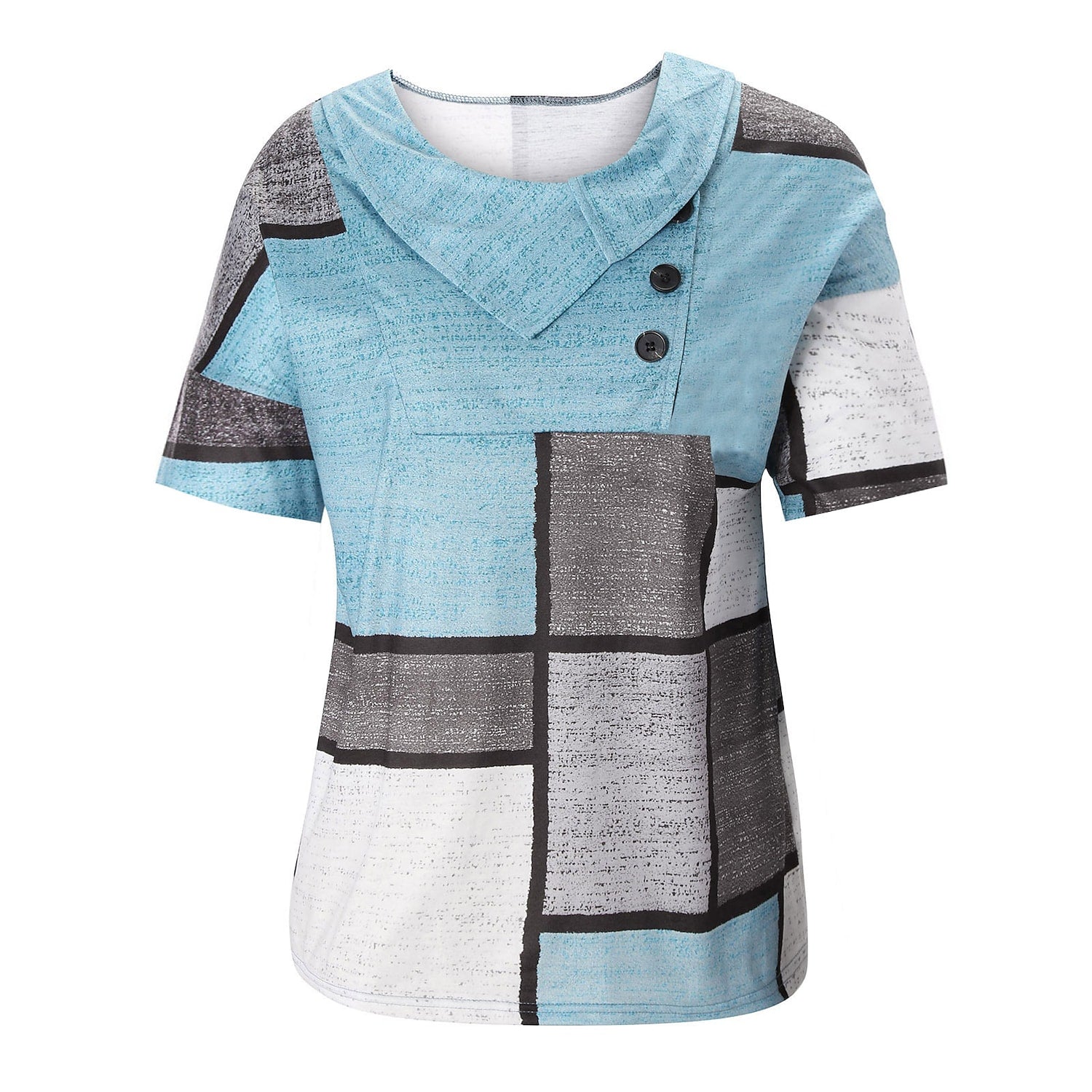 Calevina Blus Med Geometriskt Tryck