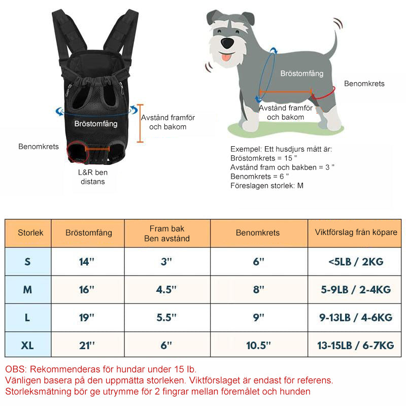 Ryggsäck för Husdjur Fram