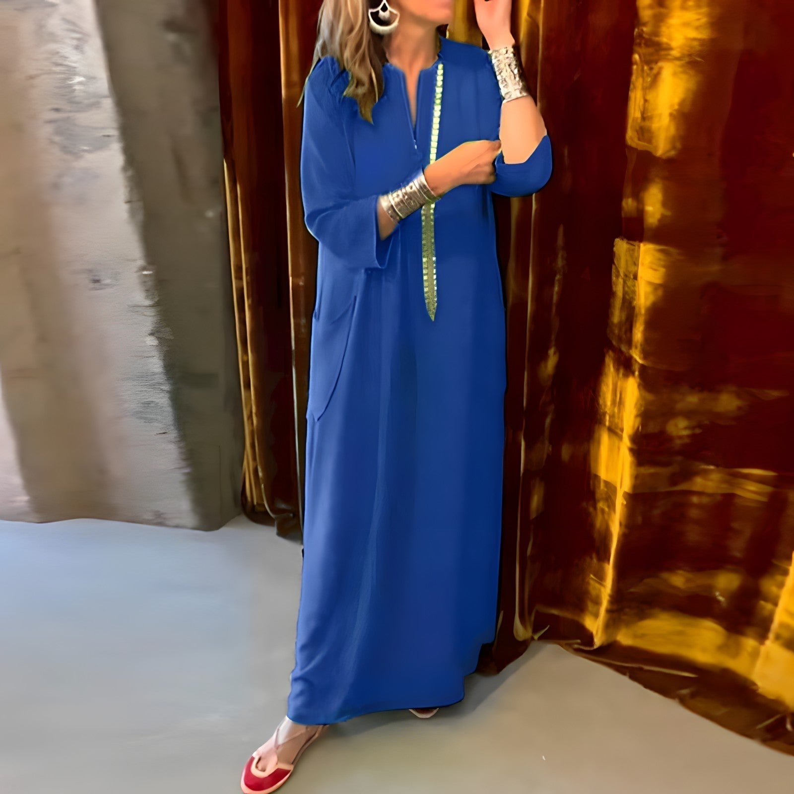 Auriane - Casual lös lång jurk