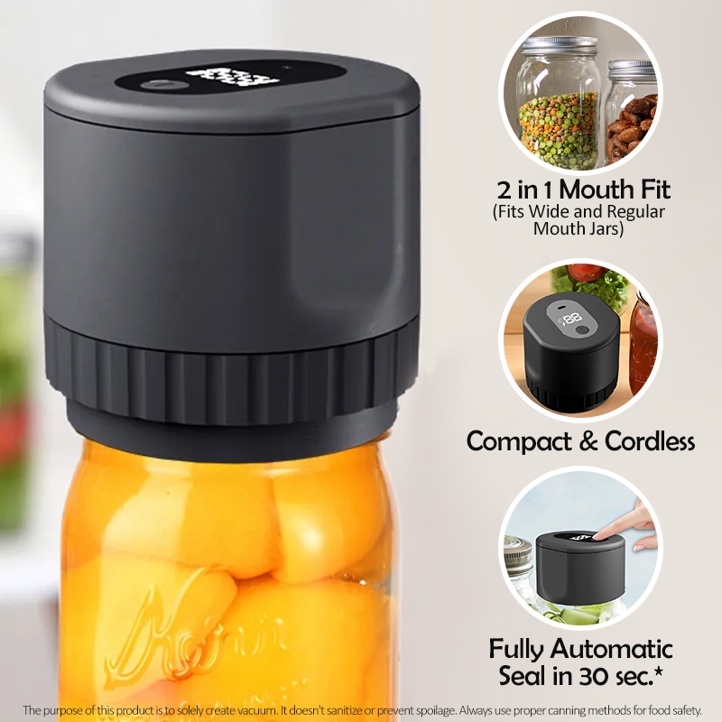 TrueBright - Smart Mason Jar Vacuum Sealer för Hållbar Fräschhet!